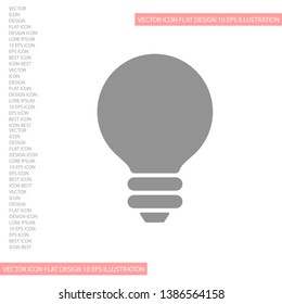 Vector icon bulb 10 EPS . Lorem Ipsum Illustration design