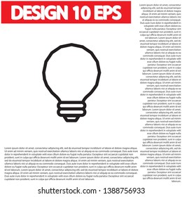 Vector icon bulb 10 EPS . Lorem Ipsum Illustration design