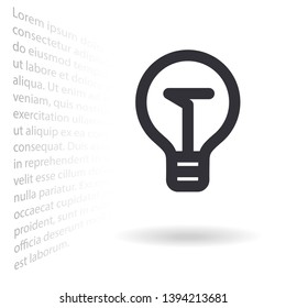 Vector icon bulb 10 EPS . Lorem Ipsum Illustration design