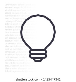 Vector icon bulb 10 EPS . Lorem Ipsum Illustration design
