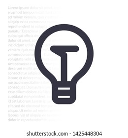 Vector icon bulb 10 EPS . Lorem Ipsum Illustration design
