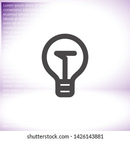 Vector icon bulb 10 EPS . Lorem Ipsum Illustration design