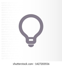 Vector icon bulb 10 EPS . Lorem Ipsum Illustration design