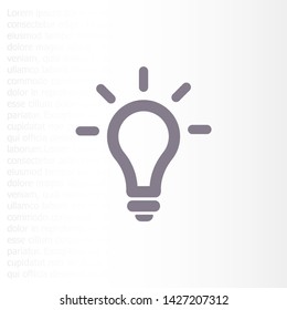 Vector icon bulb 10 EPS . Lorem Ipsum Illustration design