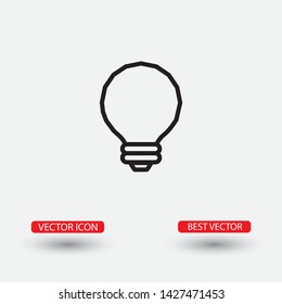 Vector icon bulb 10 EPS . Lorem Ipsum Illustration design