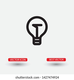 Vector icon bulb 10 EPS . Lorem Ipsum Illustration design