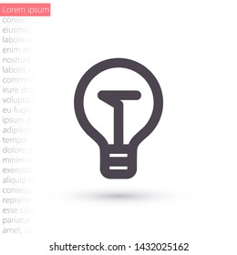 Vector icon bulb 10 EPS . Lorem Ipsum Illustration design