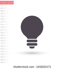 Vector icon bulb 10 EPS . Lorem Ipsum Illustration design