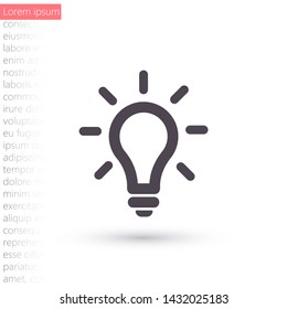 Vector icon bulb 10 EPS . Lorem Ipsum Illustration design