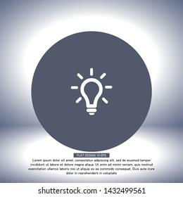 Vector icon bulb 10 EPS . Lorem Ipsum Illustration design