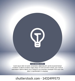 Vector icon bulb 10 EPS . Lorem Ipsum Illustration design