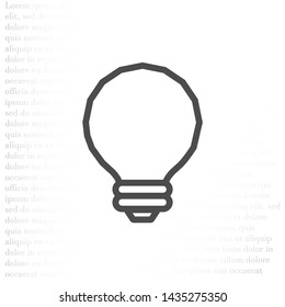 Vector icon bulb 10 EPS . Lorem Ipsum Illustration design