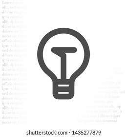 Vector icon bulb 10 EPS . Lorem Ipsum Illustration design