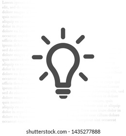 Vector icon bulb 10 EPS . Lorem Ipsum Illustration design