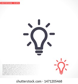 Vector icon bulb 10 EPS . Lorem Ipsum Illustration design