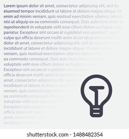 Vector icon bulb 10 EPS . Lorem Ipsum Illustration design