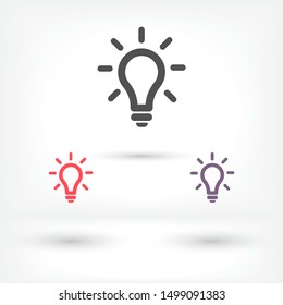 Vector icon bulb 10 EPS . Lorem Ipsum Illustration design