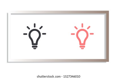 Vector icon bulb 10 EPS . Lorem Ipsum Illustration design