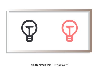 Vector icon bulb 10 EPS . Lorem Ipsum Illustration design