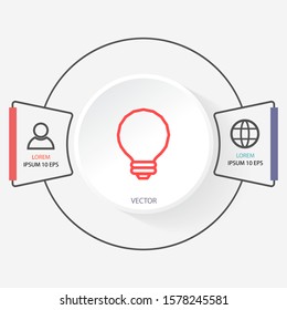 Vector icon bulb 10 EPS . Lorem Ipsum Illustration design