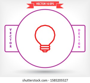 Vector icon bulb 10 EPS . Lorem Ipsum Illustration design