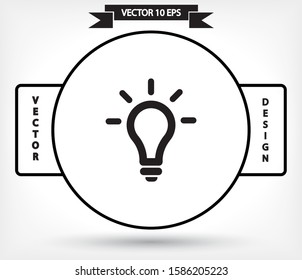 Vector icon bulb 10 EPS . Lorem Ipsum Illustration design
