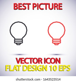 Vector icon bulb 10 EPS . Lorem Ipsum Illustration design