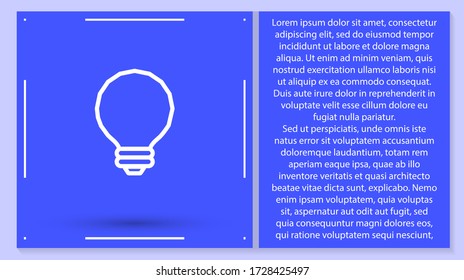 Vector Icon Bulb 10 EPS . Lorem Ipsum Illustration Design