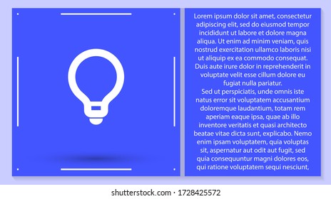 Vector icon bulb 10 EPS . Lorem Ipsum Illustration design
