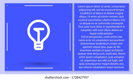 Vector Icon Bulb 10 EPS . Lorem Ipsum Illustration Design