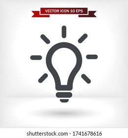 Bombilla de icono del vector 10 EPS. Lorem Ipsum Diseño de ilustración