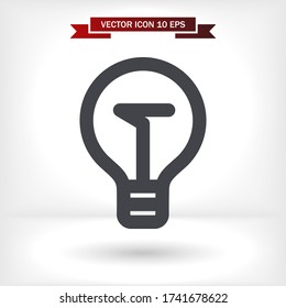 Vector icon bulb 10 EPS . Lorem Ipsum Illustration design