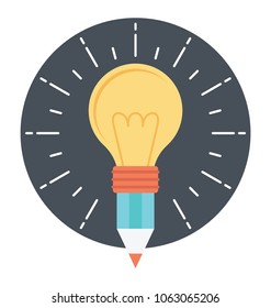 
Vector icon of a bulb lightning representing concept of best solution 
