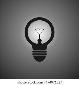 Vector icon bulb web in simple flat style.