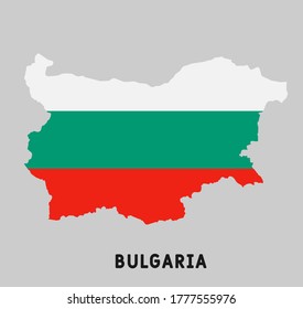Vector Icon Bulgaria map. Image Bulgaria map textured under flag. Illustration in flat style. 