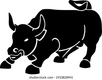 Vector icon of a bull