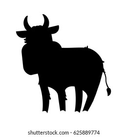 Vector icon of a bull