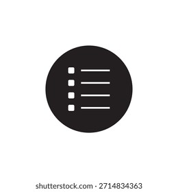 Icono de Vector de una lista con viñetas o opciones de menú de hamburguesa.