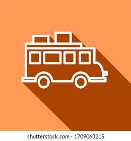 Vektorillustration-Symbol des Busses mit Linienschatten
