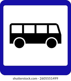 vector icon bus stop traffic sign