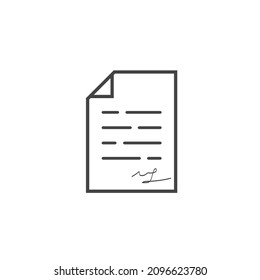 Icono vectorial documento comercial sobre fondo aislado blanco.