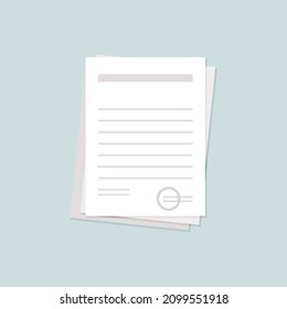 Icono vectorial documento comercial sobre fondo aislado blanco.