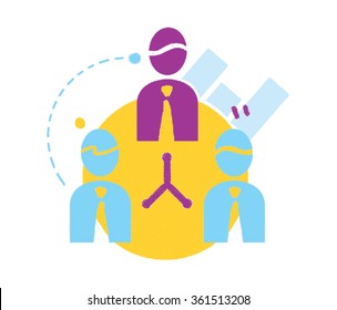 Vector icon business and finance. Art, illustration. Conversation. Skype. Boss