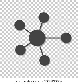 Vector icon business network consisting of multiple users. Icon communication friends partners on transparent background