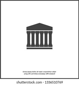 Vector icon of a business office building  on white isolated background. Layers grouped for easy editing illustration. For your design.