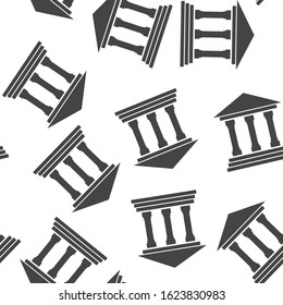 Vector icon of a business office building  seamless pattern on a white background.