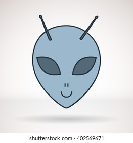 Vector icon for business presentations, interface, logo. Modern flat design. Alien.