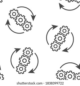 Vector icon business process optimization. Business development  seamless pattern on a white background.