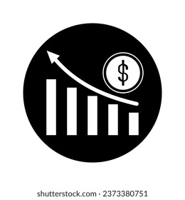 icono vectorial de las estadísticas de negocio alzas y bajas en ingresos