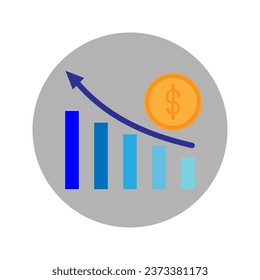vector icon of business statistics ups and downs in income